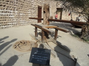 Old tools in the Dubai Museum courtyard