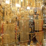 A typical window full of gold in the Gold Souq