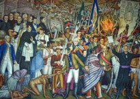 Mural by Juan O´Gorman, National Museum of History, Mexico City depicts Father Miguel Hidalgo and the Grito de Dolores, marking the start of Mexico’s struggle for independence